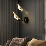 Chirping Sound Sparrow Wall Lamp Set