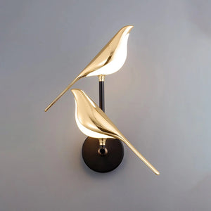 Chirping Sound Sparrow Wall Lamp Set