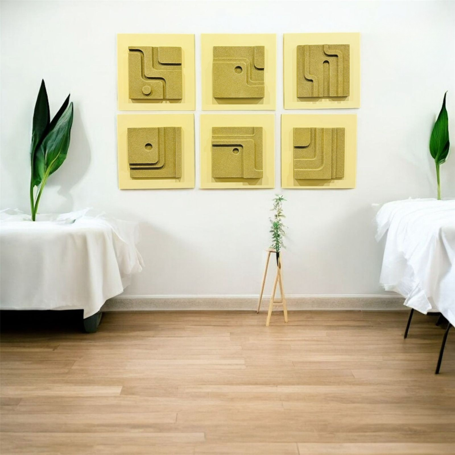 Abstract Geometric Wall Art Panels – 6 Piece Modern Set