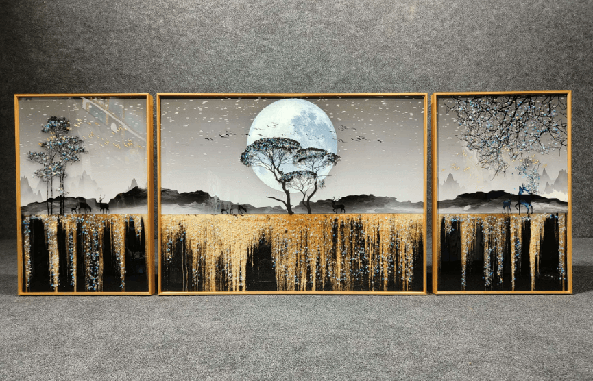 Modern Crystal Painting set of 3 43