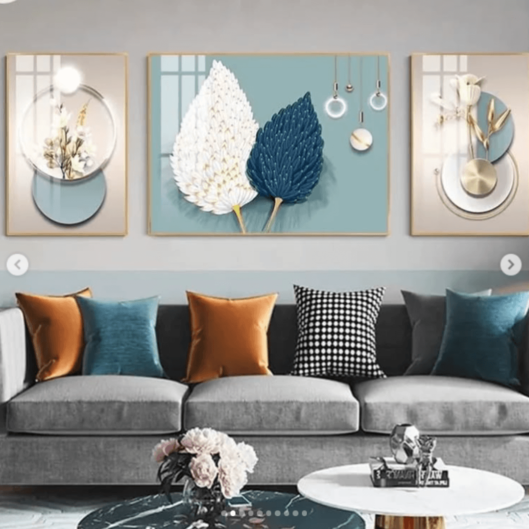 Modern Crystal Painting Set of 3 Style 21