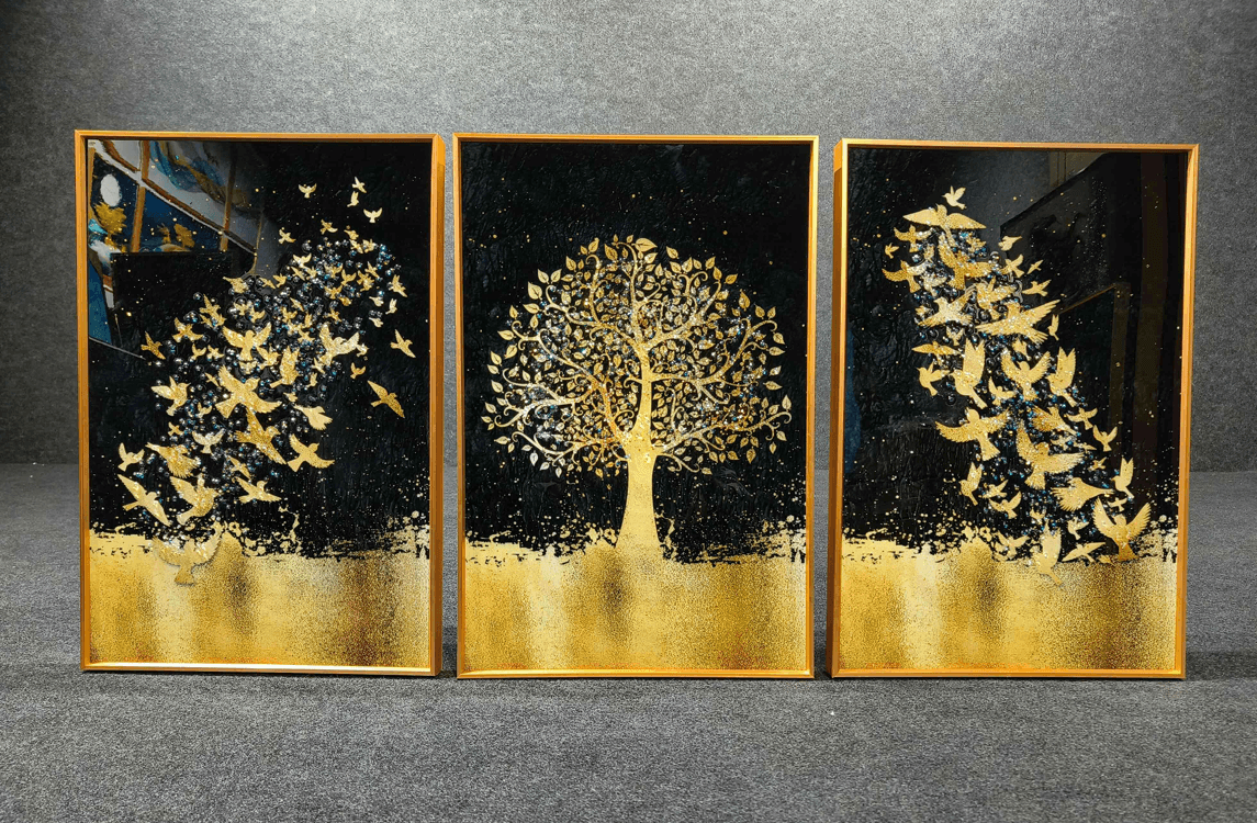 Modern Crystal Painting Set of 3 Style 13