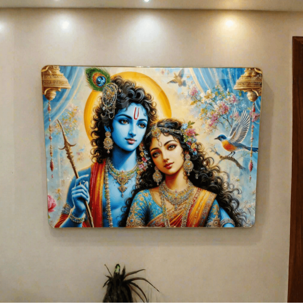 God Idol Wall Painting - Radha Krishna