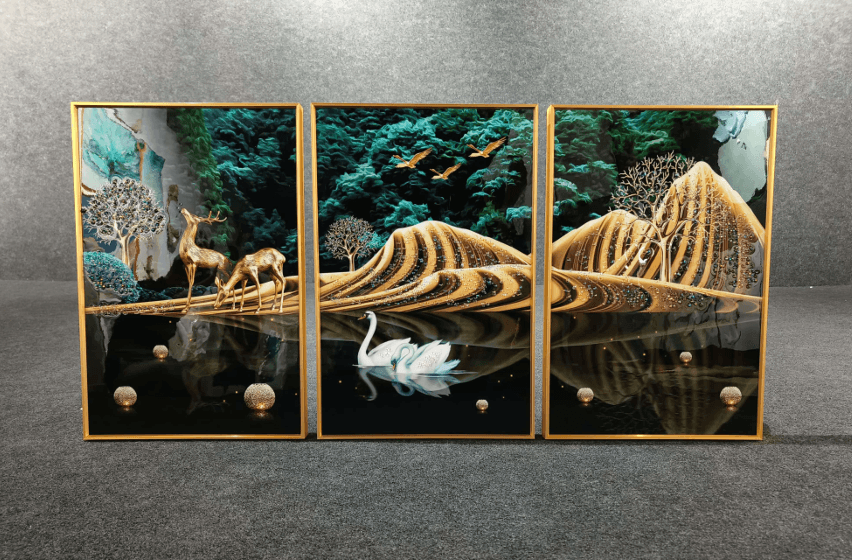 Modern Crystal Painting Set of 3 Style 12