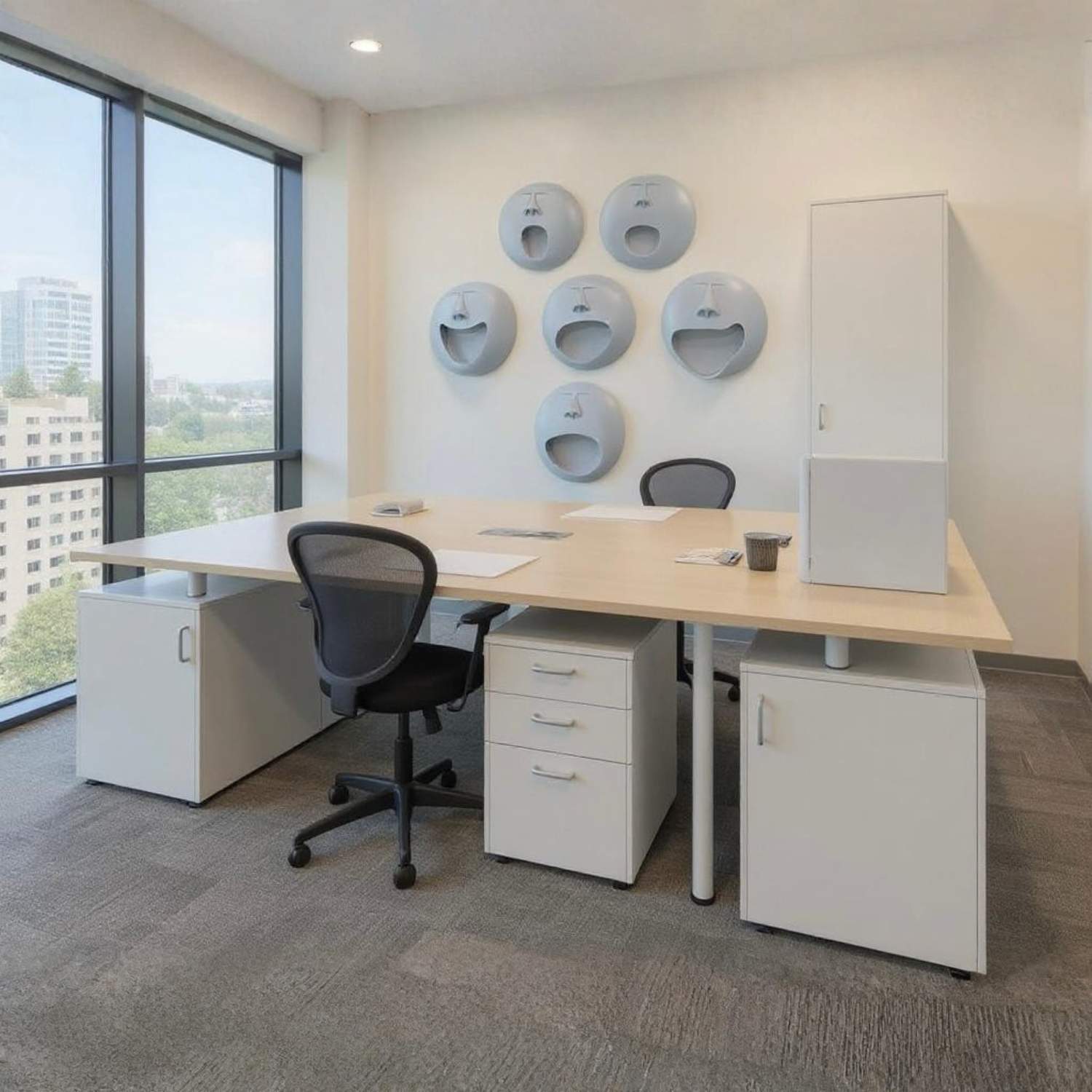 Abstract Face Expression Wall Décor – 6 Piece Hanging Set