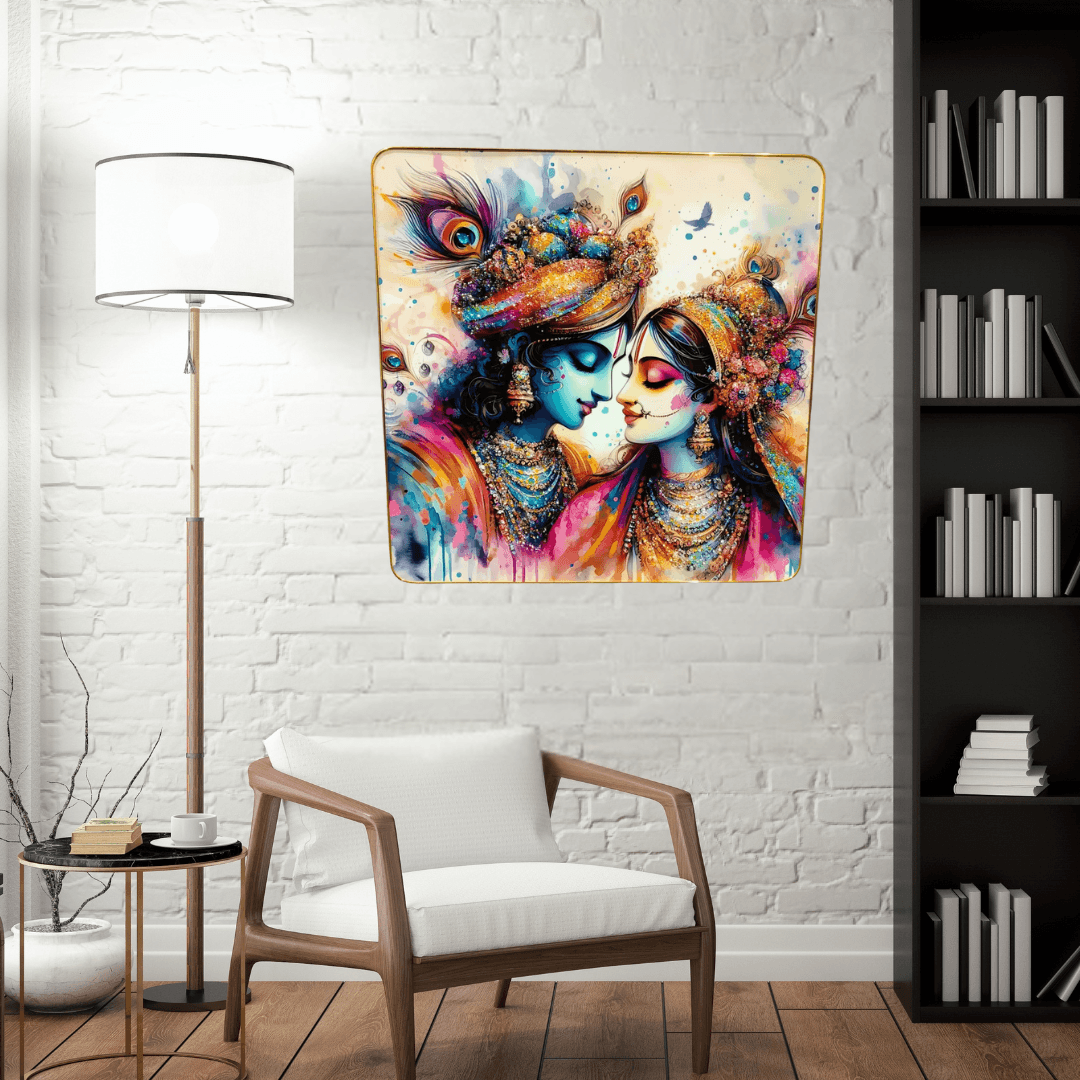 God Idol Wall Painting - Radha Krishna