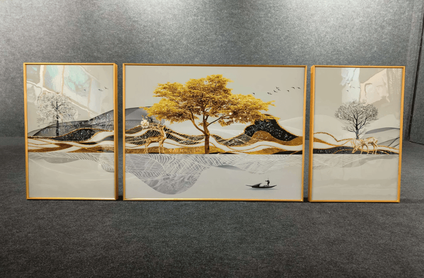 Modern Crystal Painting Set of 3 Style 15