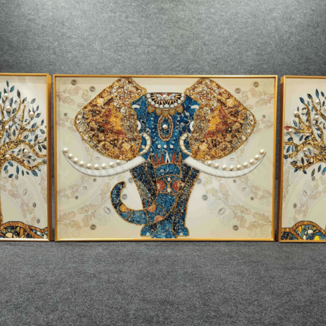 Modern Crystal Painting Set of 3 Style 19