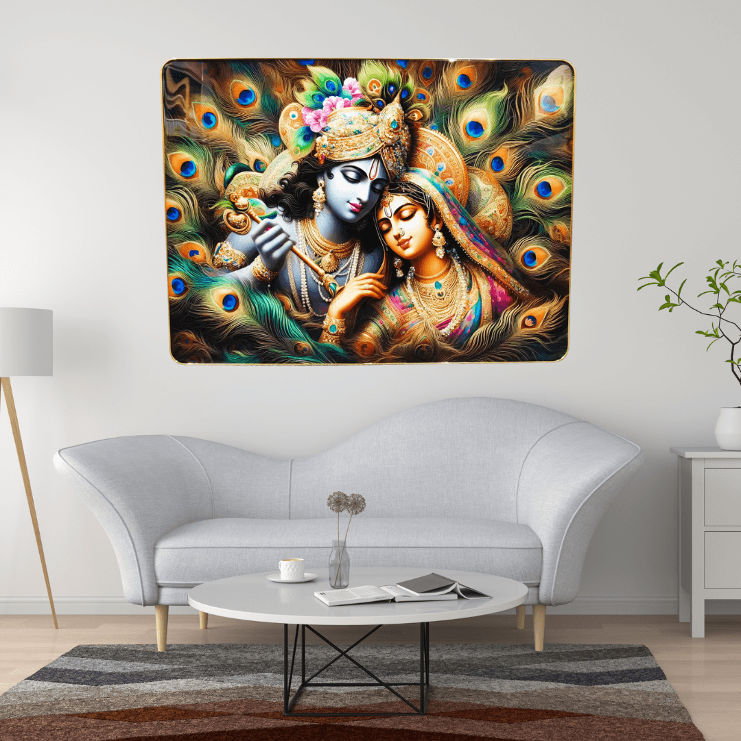 God Idol Wall Painting - Radha Krishna