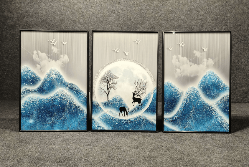 Modern Crystal Painting set of 3 45