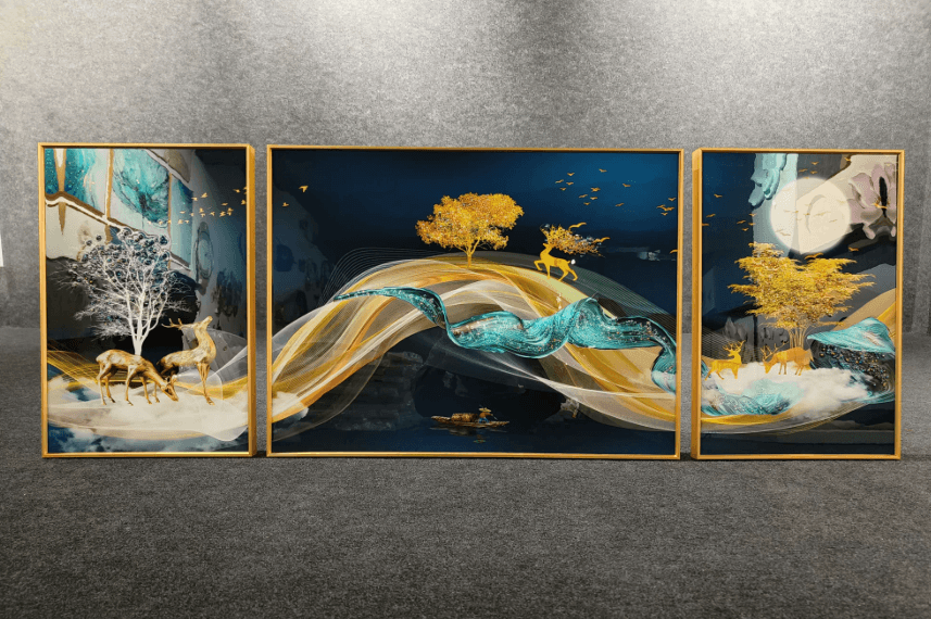 Modern Crystal Painting Set of 3 Style 18