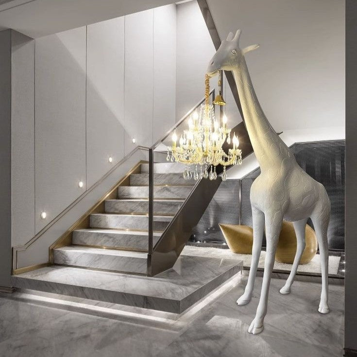 Giant Giraffe Humanoid Sculpture Floor Lamp