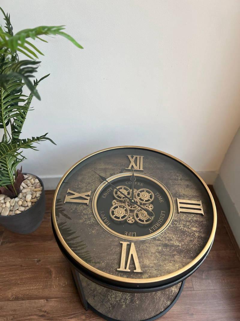 Coffee Table With Mechanical Gear Clock Style 13