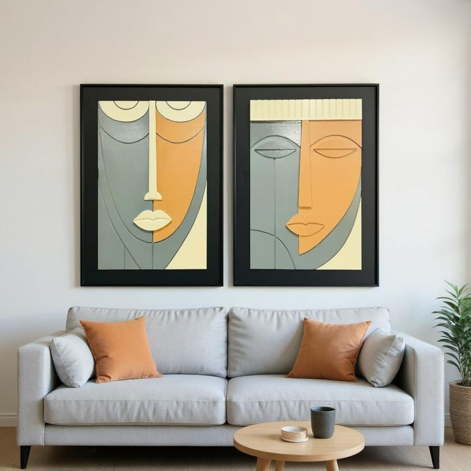 Modern Abstract Face Wall Art – Metal Aluminum Frame