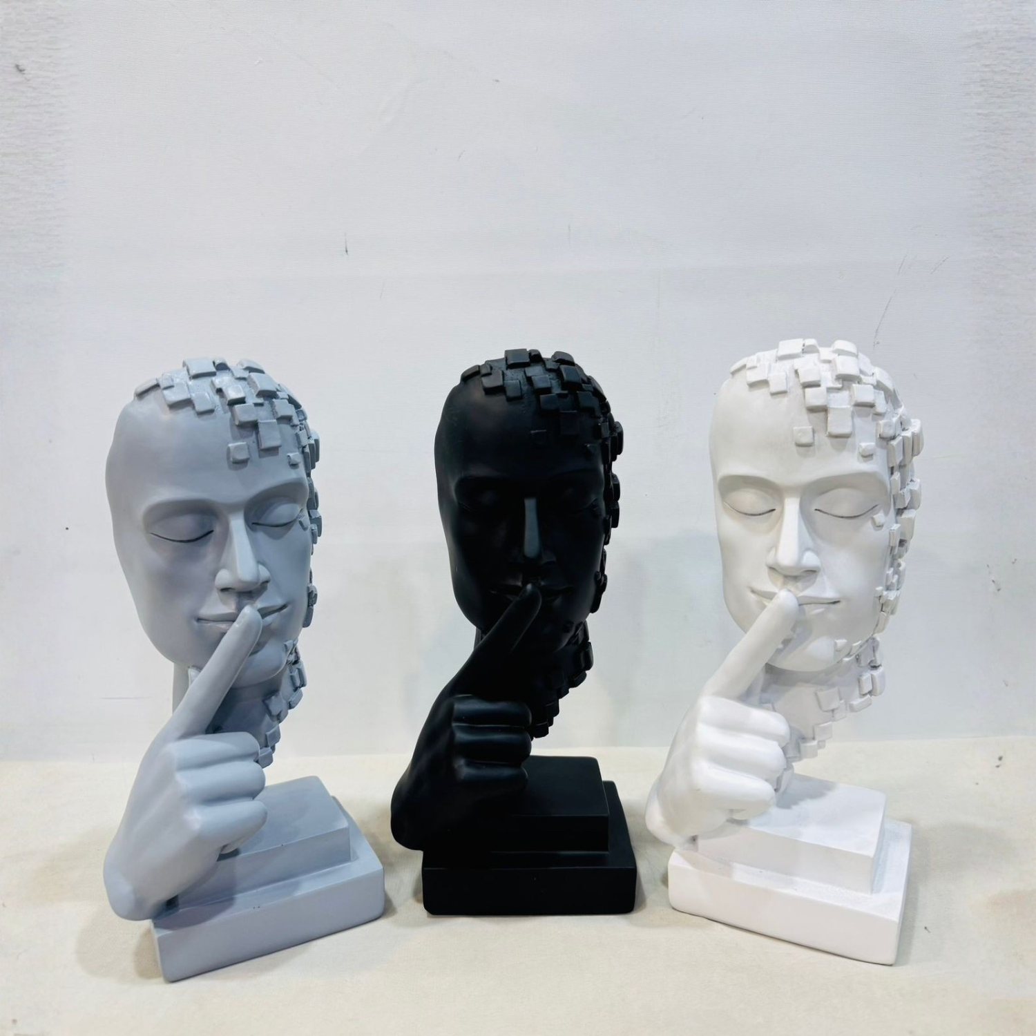 Modern Abstract Silence Face Sculpture Showpiece
