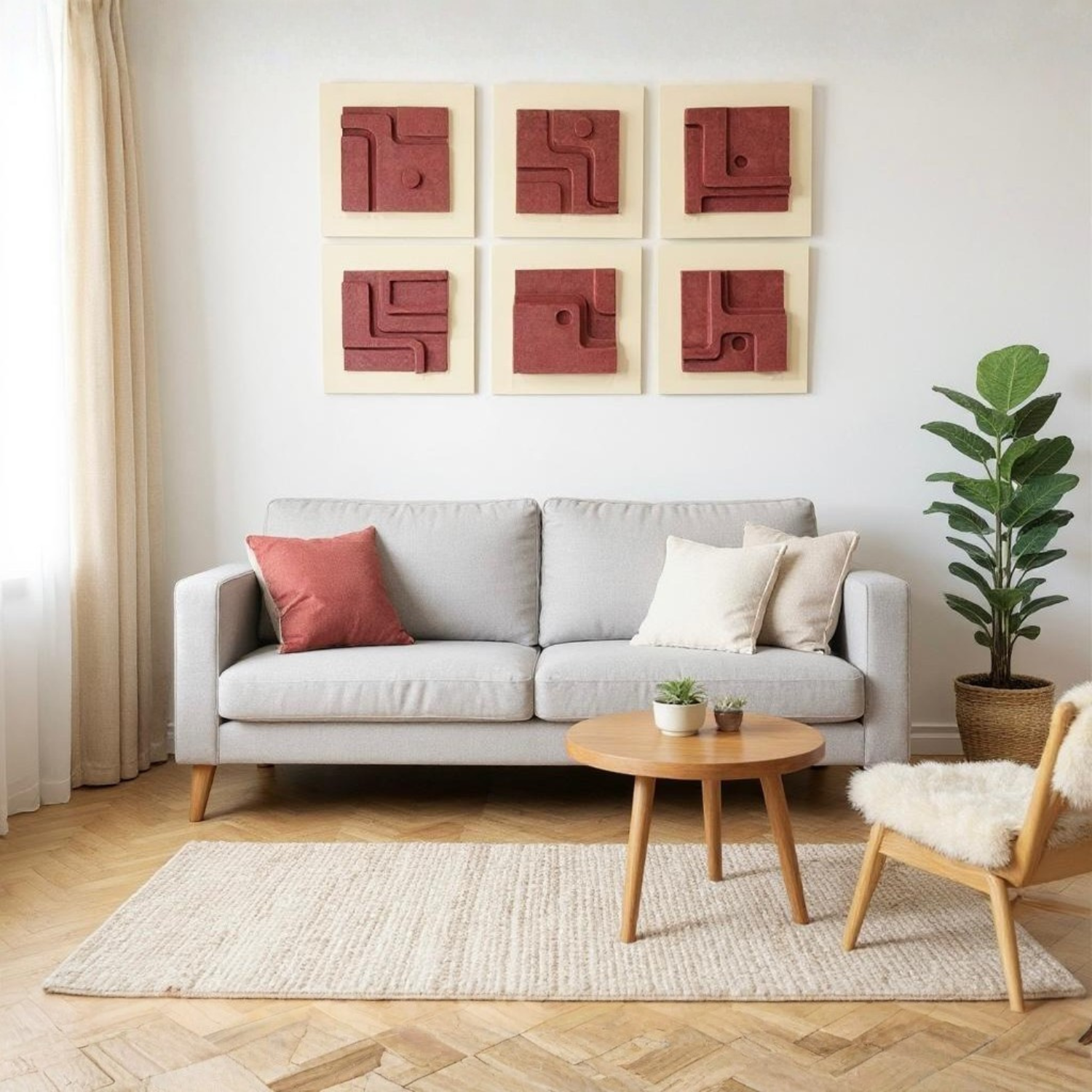 Abstract Geometric Wall Art Panels – 6 Piece Modern Set