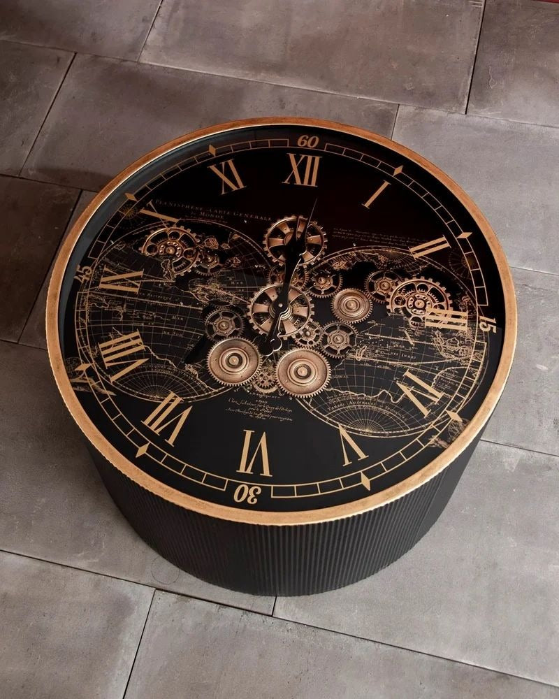 Coffee Table With Mechanical Gear Clock Style 7