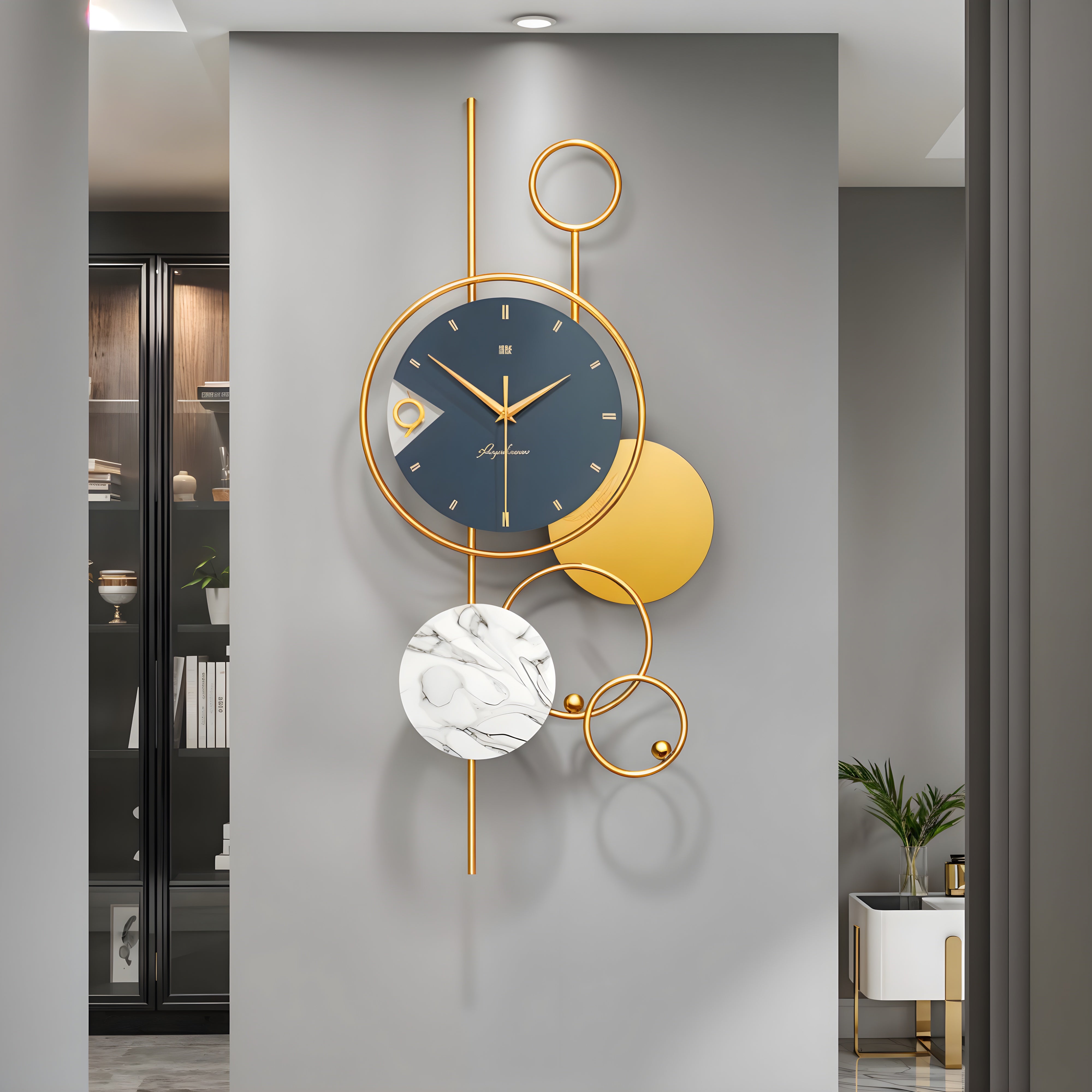 Abstract Vertical Wall Clock