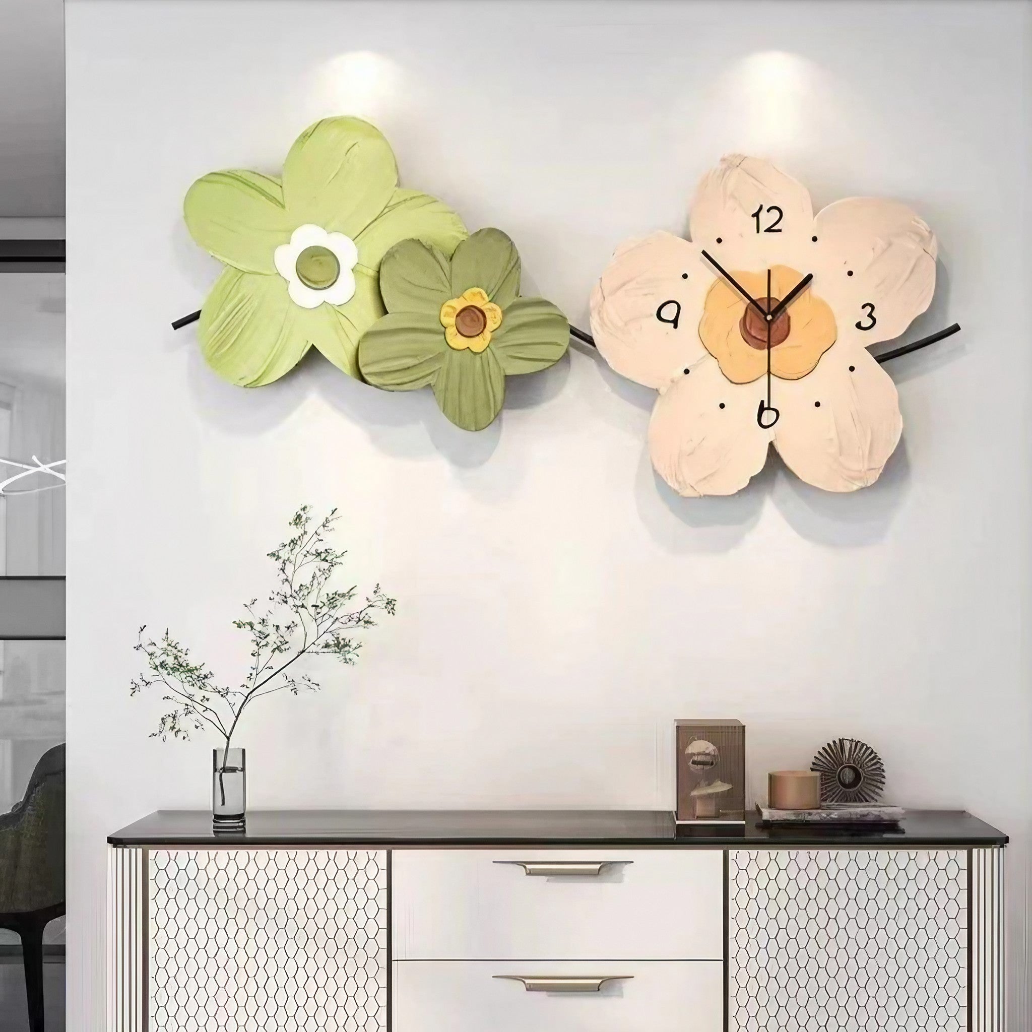 Charming Floral Art Clock