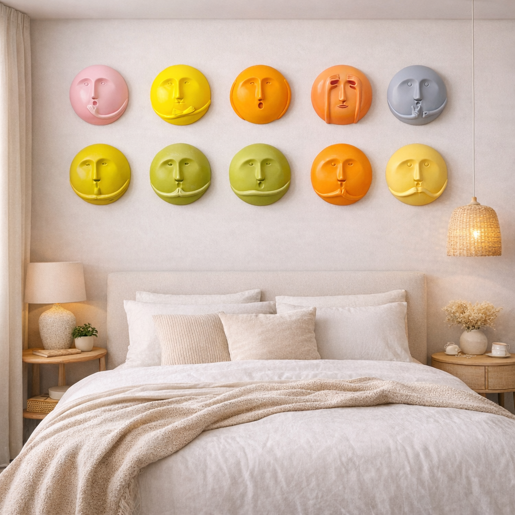Contemporary Abstract Face Wall Hanging – Multicolor Art Décor