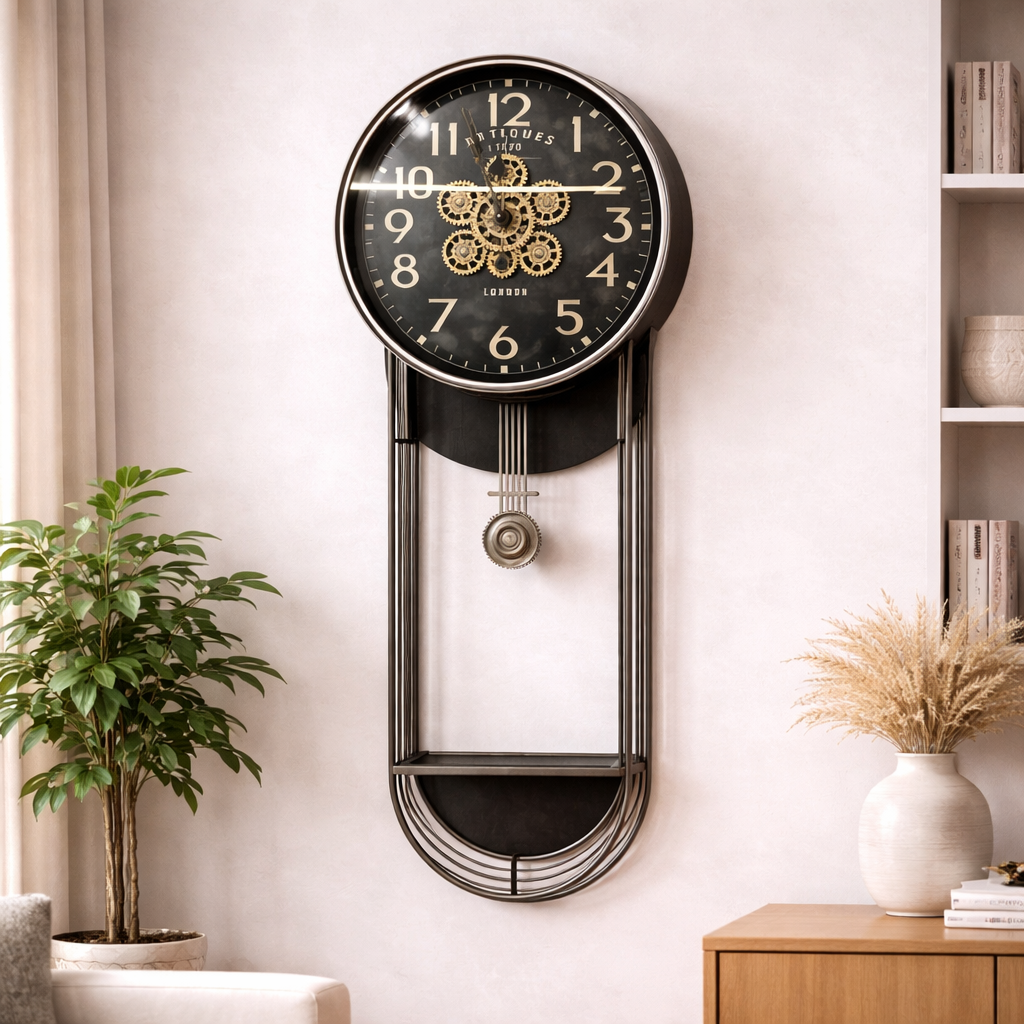 Timeless Gear Whisper Pendulum Wall Clock