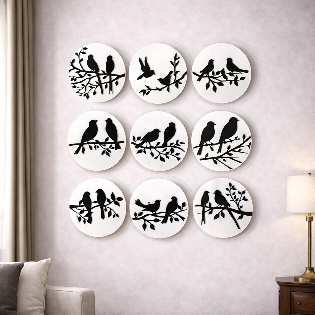 Minimalist Bird Branch Wall Art Set