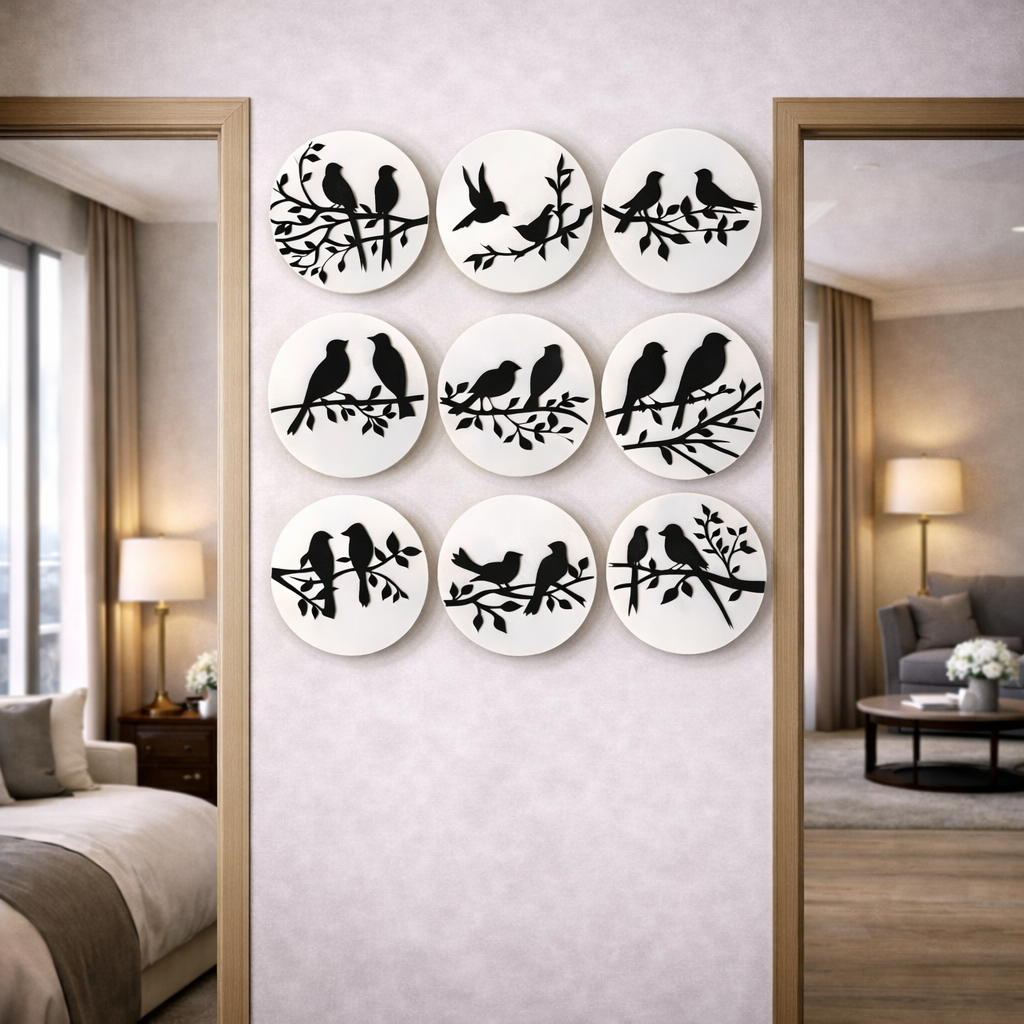 Minimalist Bird Branch Wall Art Set
