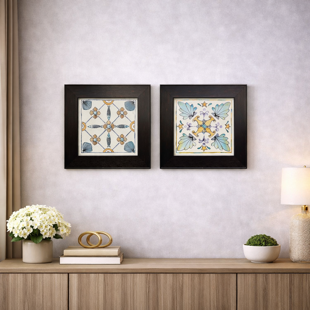 Classic Ornamental Tile Frame Wall Art(Set of 2)
