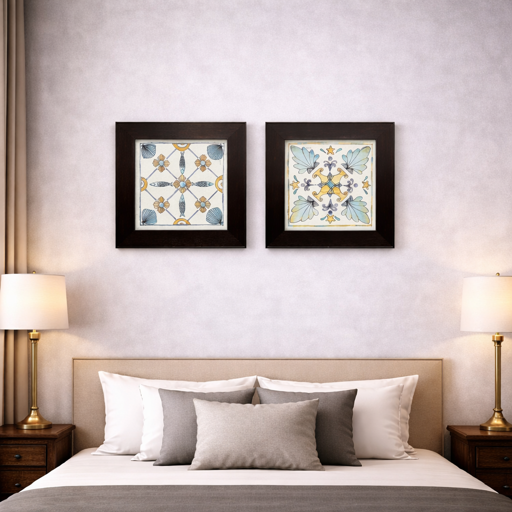 Classic Ornamental Tile Frame Wall Art(Set of 2)