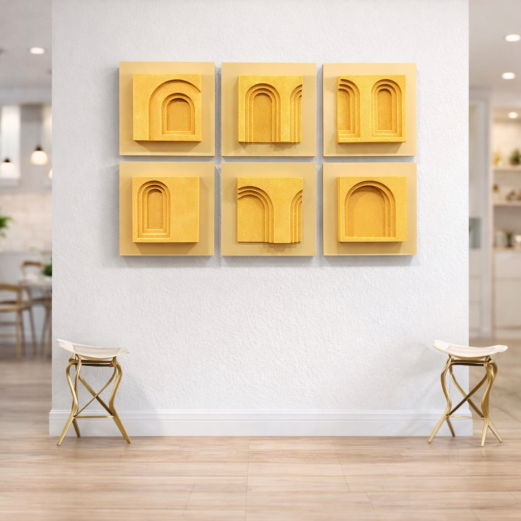 Modern Arch Pattern 3D Wall Art Panels – 6 Piece Decorative Set