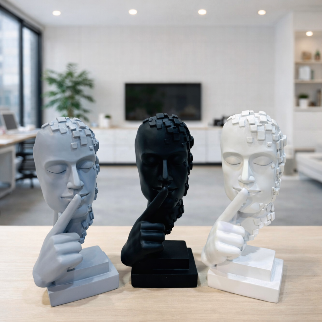 Modern Abstract Silence Face Sculpture Showpiece
