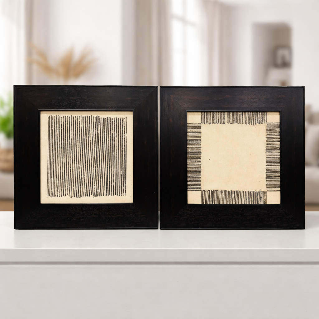Geometric Line Abstract Wall Art – Black Framed Minimal Design – VIIVAZ