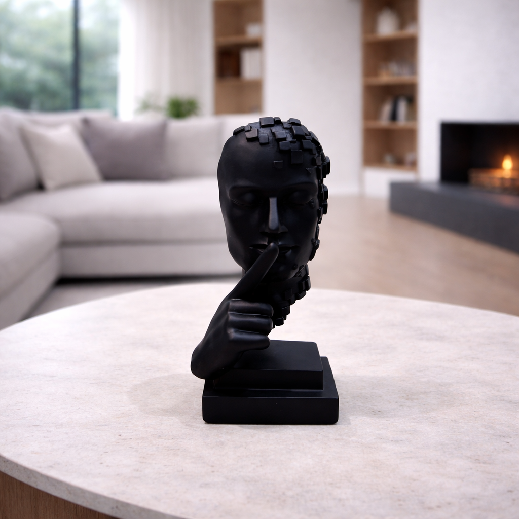 Modern Abstract Silence Face Sculpture Showpiece