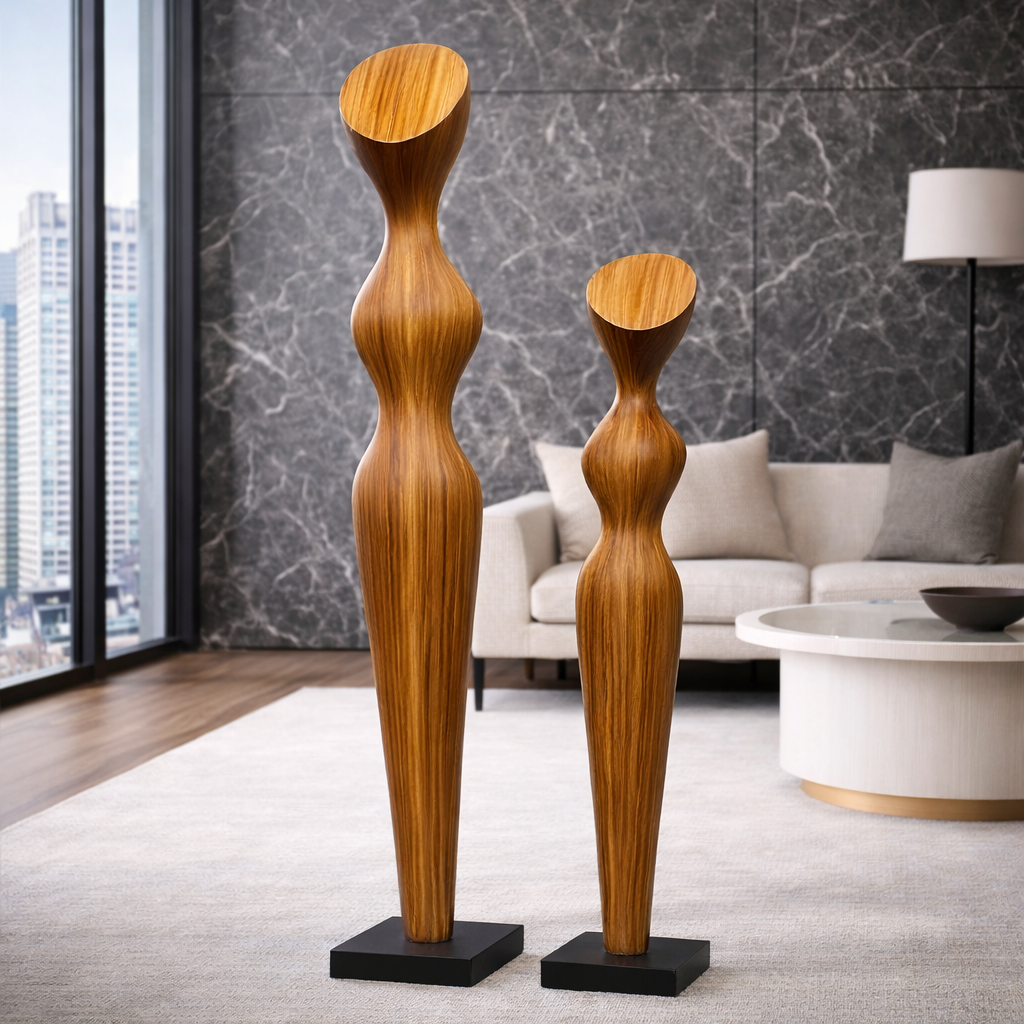 Obsidian Silhouette – Modern Abstract Floor Sculpture Set