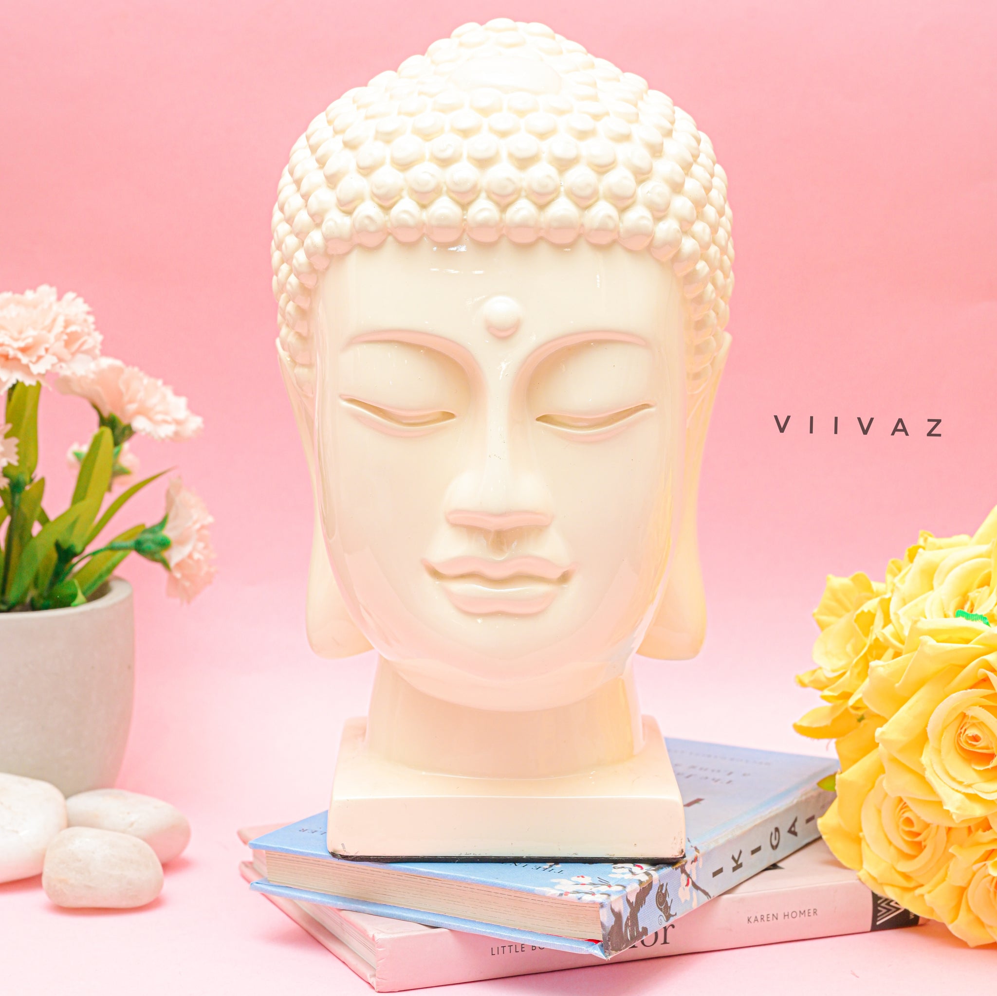 Blissful Buddha Face Figurine-VIIVAZ