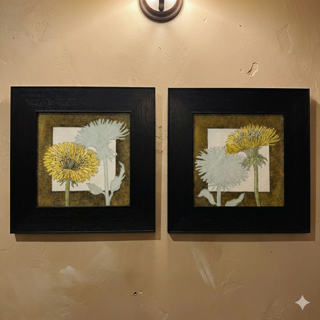 Elegant Floral Pattern Framed Wall Art – 2 Piece Set