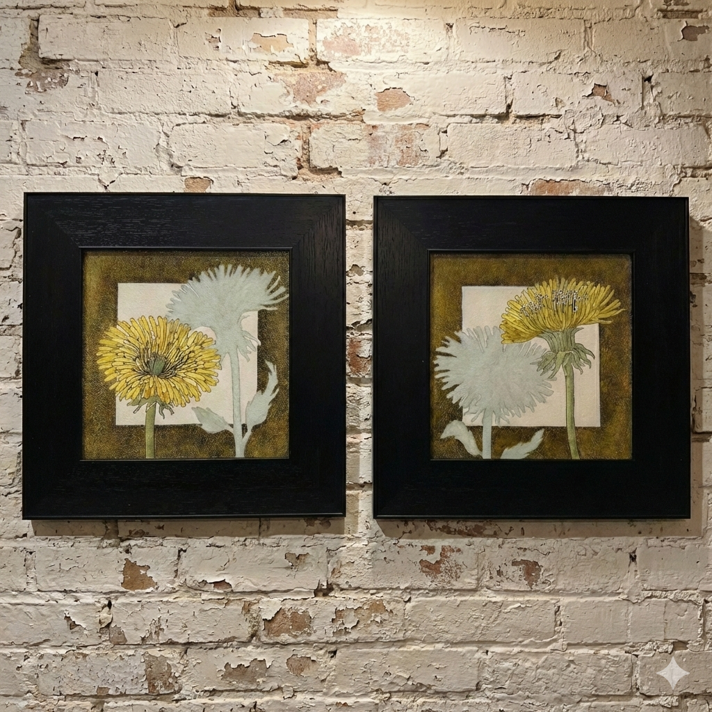 Elegant Floral Pattern Framed Wall Art – 2 Piece Set