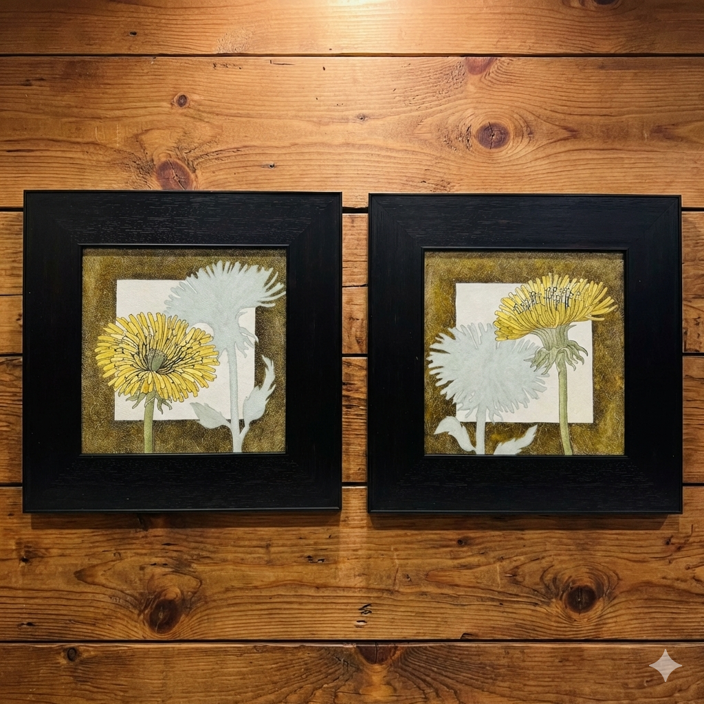 Elegant Floral Pattern Framed Wall Art – 2 Piece Set