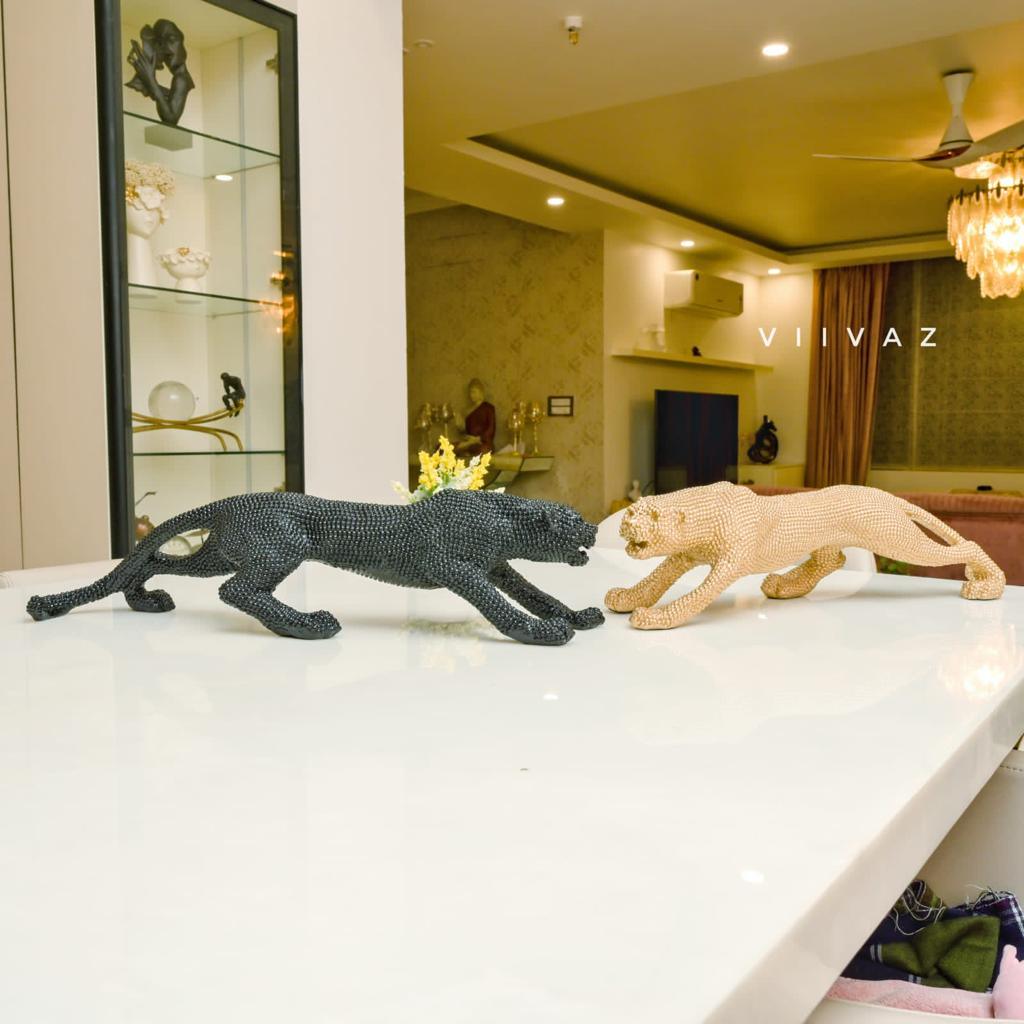 Sparkling Leopard Sculpture