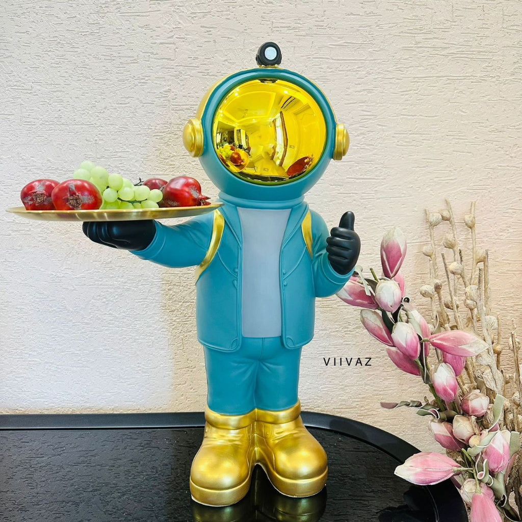 Dabbing Astronaut Statue with Tray
