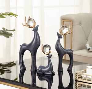 Artistic Golden Horn Reindeer Set of 3