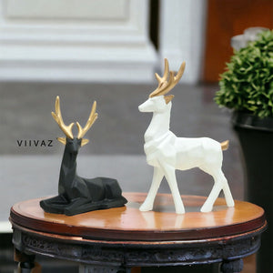 Artistic Deer Pair - Set of 2