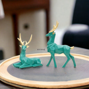 Artistic Deer Pair - Set of 2