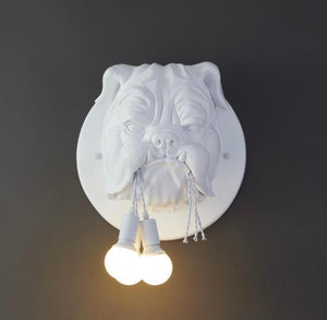 French Bull Dog Wall Sculpture Lamp
