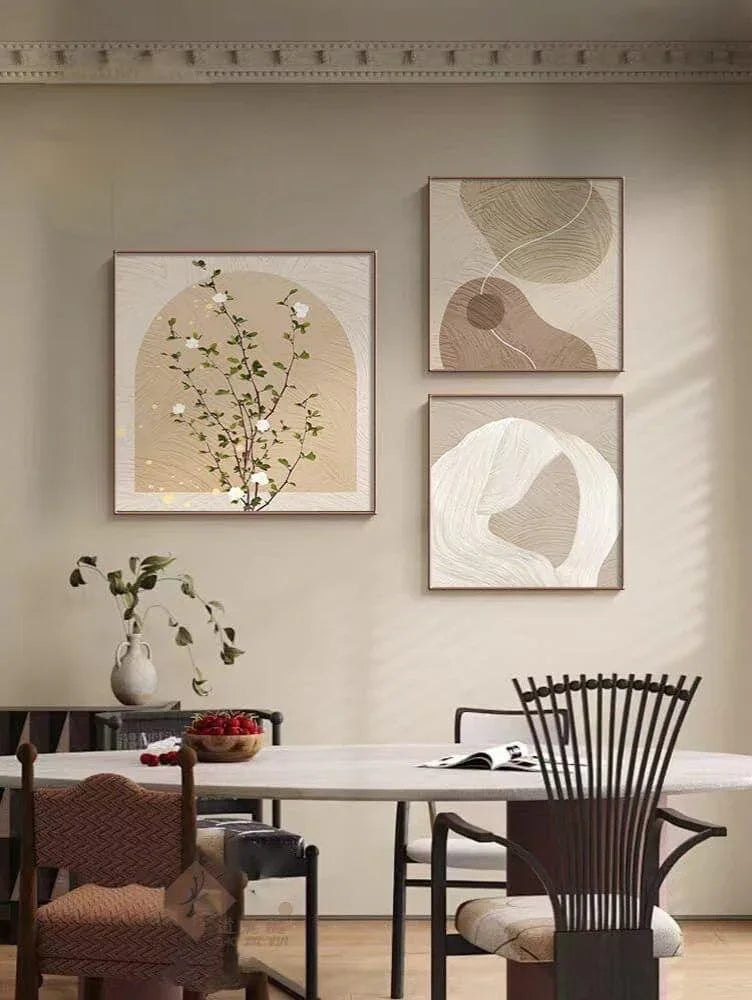 Modern Leather Ambrose Painting Set of 3 - Style 18