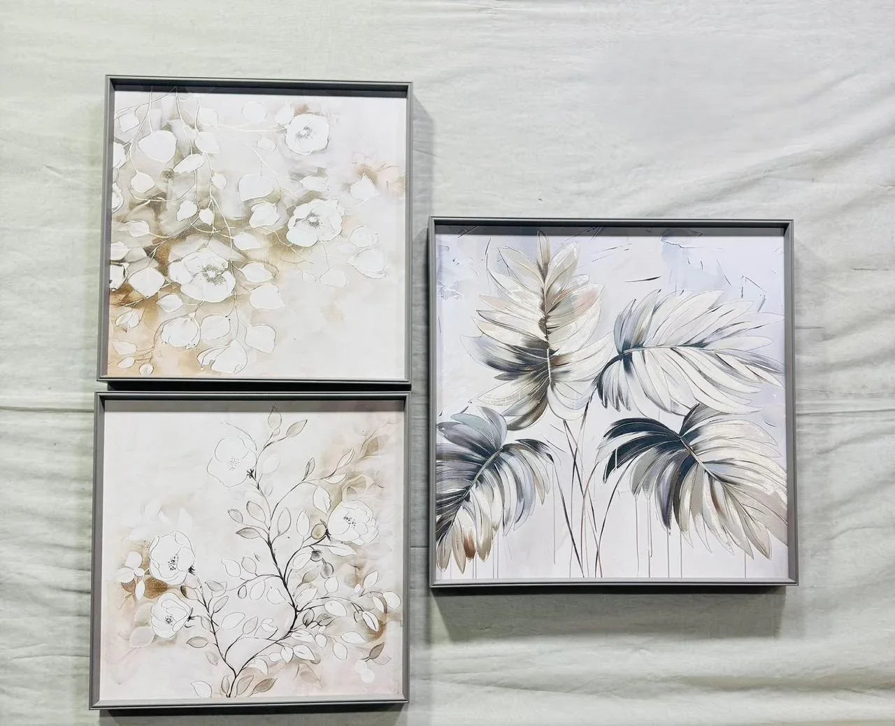 Modern Leather Ambrose Painting Set of 3 - Style 22