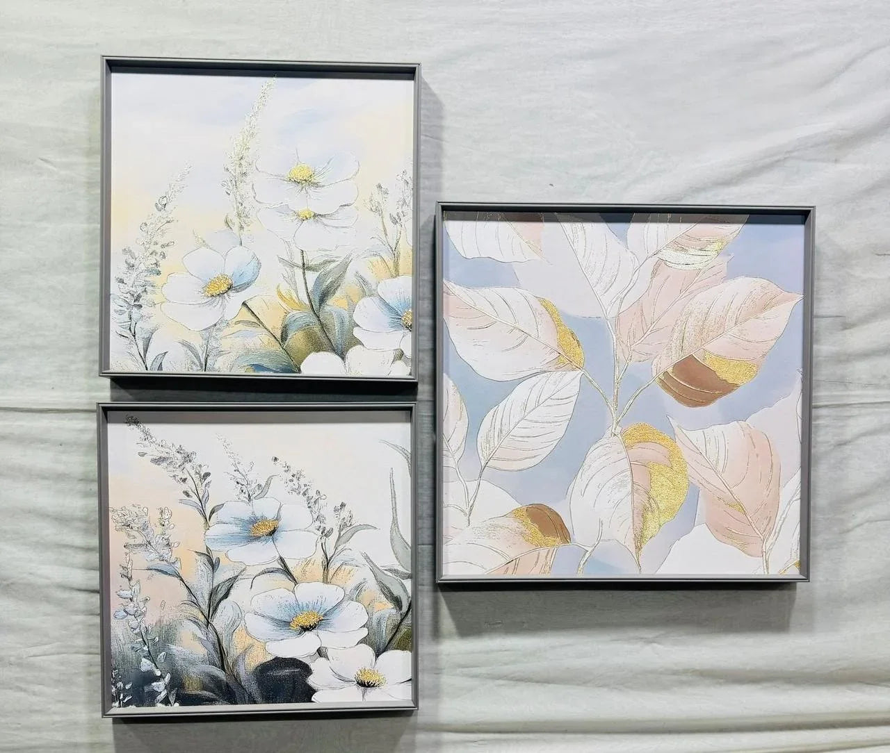 Modern Leather Ambrose Painting Set of 3 - Style 27