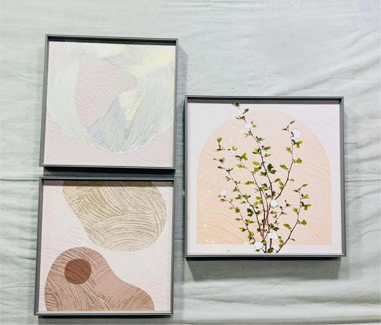 Modern Leather Ambrose Painting Set of 3 - Style 11