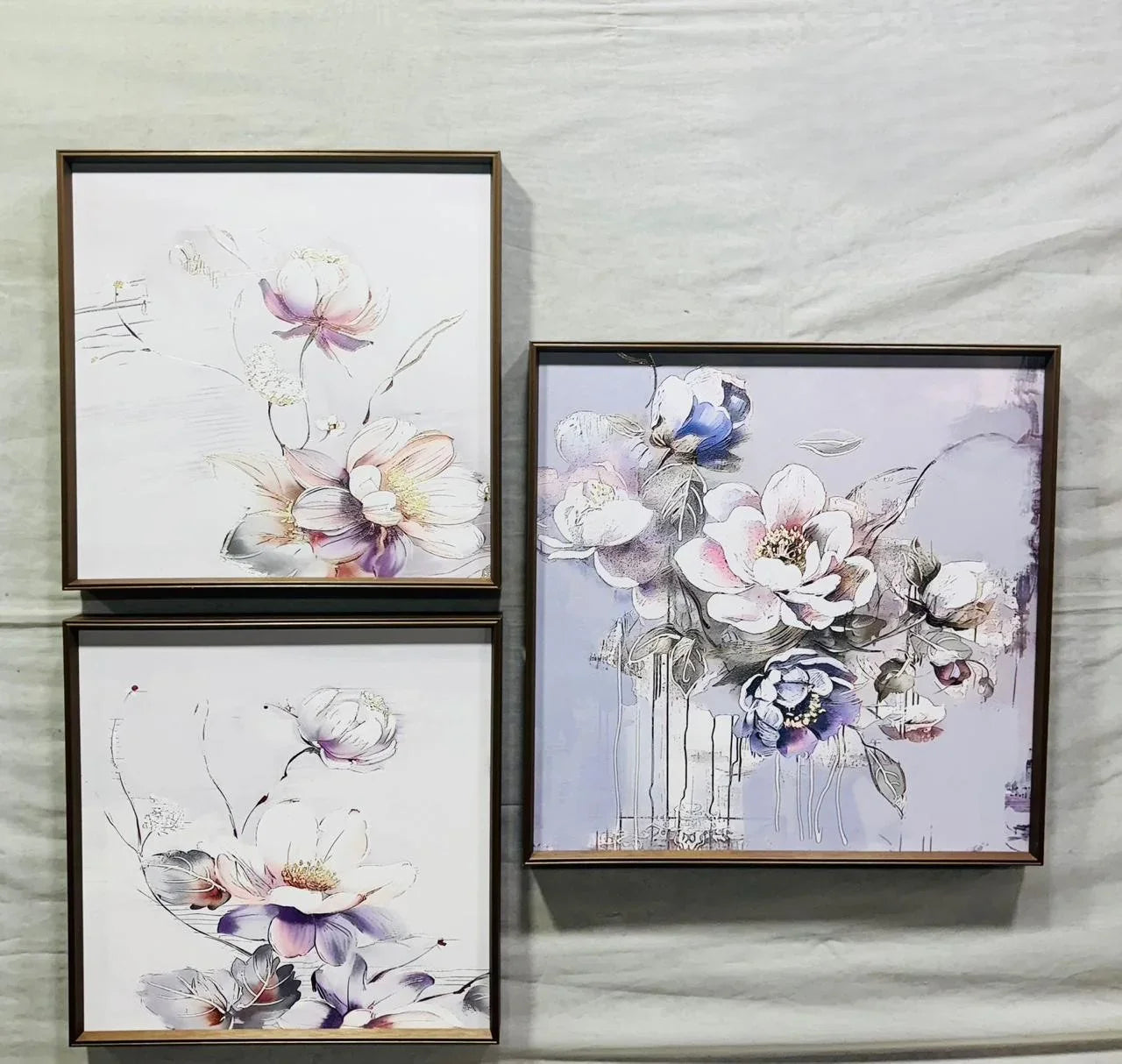 Modern Leather Ambrose Painting Set of 3 - Style 10