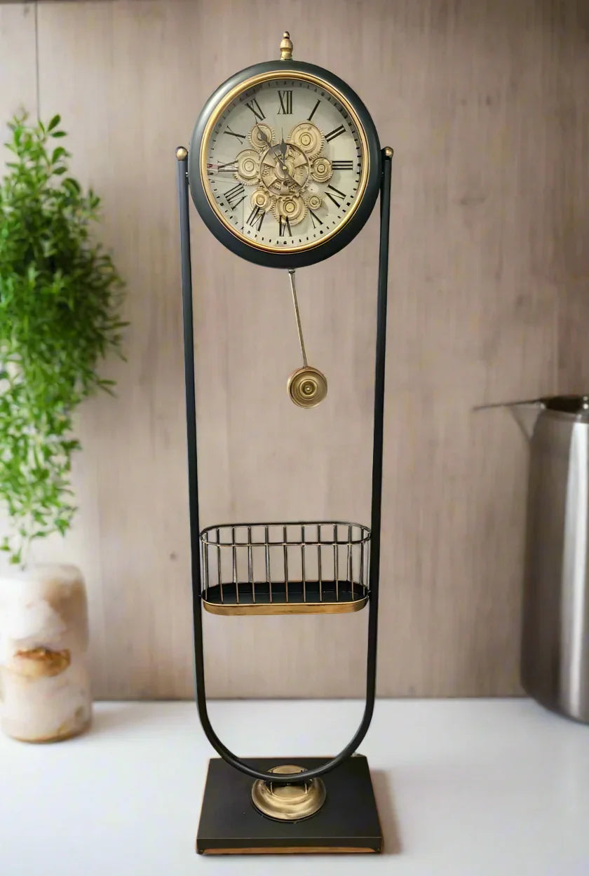 Luxury Vintage Tripod-Mounted Metal Clock 1